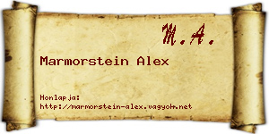 Marmorstein Alex névjegykártya